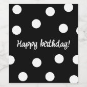 Zwart-wit gepersonaliseerde verjaardag wijn etiket (Enkel label)