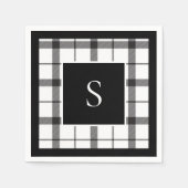 Zwart, wit, geplakt, Classy, Chic, modern Servet (Voorkant)