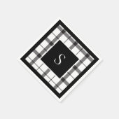 Zwart, wit, geplakt, Classy, Chic, modern Servet (Hoek)