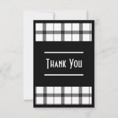Zwart, wit, geplakt, Classy, Chic, modern, stijlvo Bedankkaart (Voorkant)