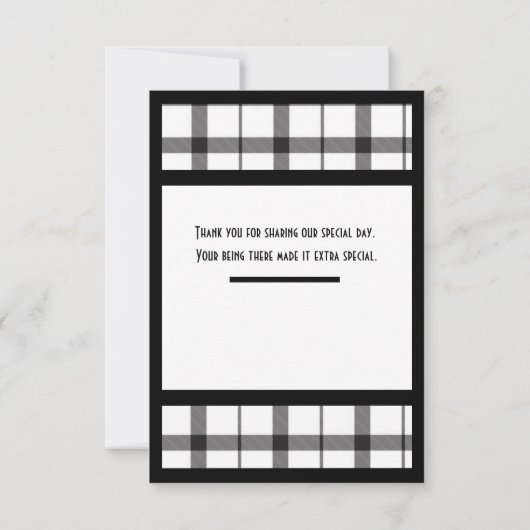 Zwart, wit, geplakt, Classy, Chic, modern, stijlvo Bedankkaart (Achterkant)
