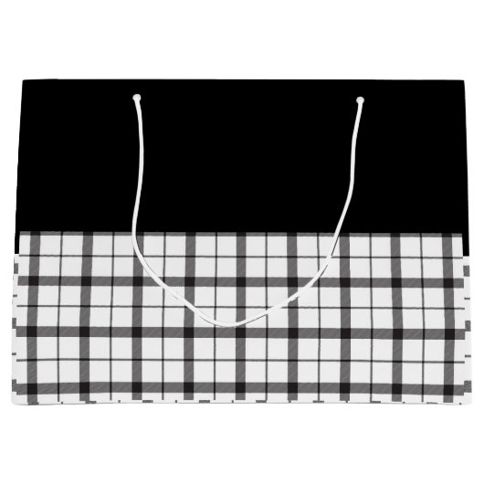 Zwart, wit, geplakt, Classy, Chic, modern, stijlvo Groot Cadeauzakje (Voorkant)