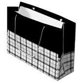 Zwart, wit, geplakt, Classy, Chic, modern, stijlvo Groot Cadeauzakje (Voorkant Gekanteld)