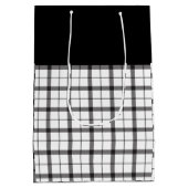 Zwart, wit, geplakt, Classy, Chic, modern, stijlvo Medium Cadeauzakje (Achterkant)