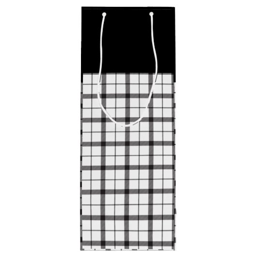 Zwart, wit, geplakt, Classy, Chic, modern, stijlvo Wijn Cadeautas (Achterkant)