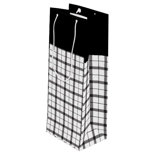 Zwart, wit, geplakt, Classy, Chic, modern, stijlvo Wijn Cadeautas (Achterkant Gekanteld)