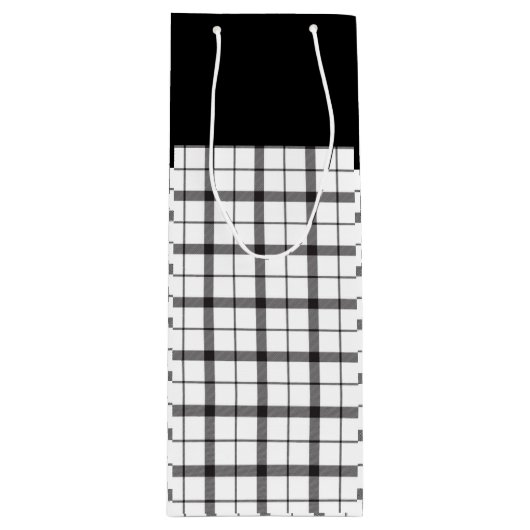 Zwart, wit, geplakt, Classy, Chic, modern, stijlvo Wijn Cadeautas (Voorkant)