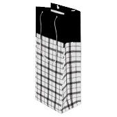 Zwart, wit, geplakt, Classy, Chic, modern, stijlvo Wijn Cadeautas (Voorkant Gekanteld)