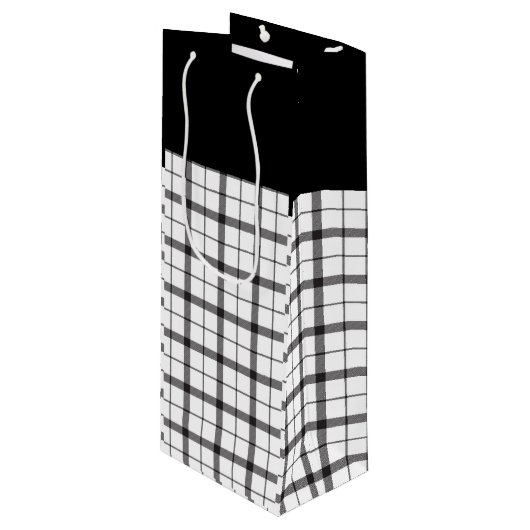 Zwart, wit, geplakt, Classy, Chic, modern, stijlvo Wijn Cadeautas (Voorkant Gekanteld)