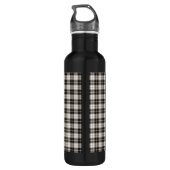 Zwart-wit geplakt zwart waterfles (Achterkant)