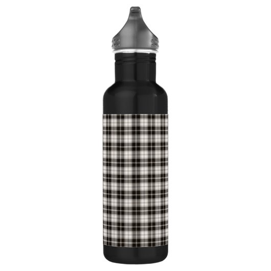 Zwart-wit geplakt zwart waterfles  (Rechts)