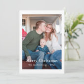 Zwart-wit geplakte kerstfotovakantie feestdagenkaart (Staand voorkant)