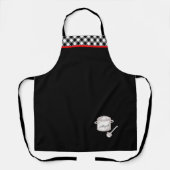 Zwart-wit gepoetst met gepersonaliseerd teken op C Schort (Voorkant)