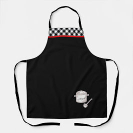 Zwart-wit gepoetst met gepersonaliseerd teken op C Schort