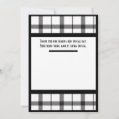 Zwart-wit gepolijste legante bruiloft bedankkaart (Achterkant)