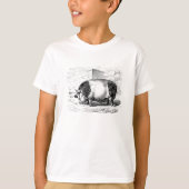  zwart wit gepotte Varkensvarkens Antiek T-shirt (Voorkant)