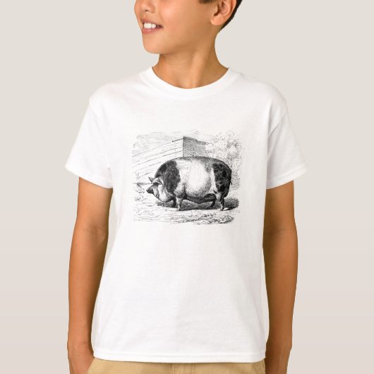 zwart wit gepotte Varkensvarkens Antiek T-shirt (Voorkant)