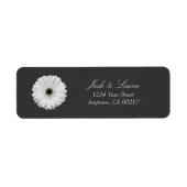 Zwart-wit Gerbera Daisy | Adres Floral Etiket (Voorkant)