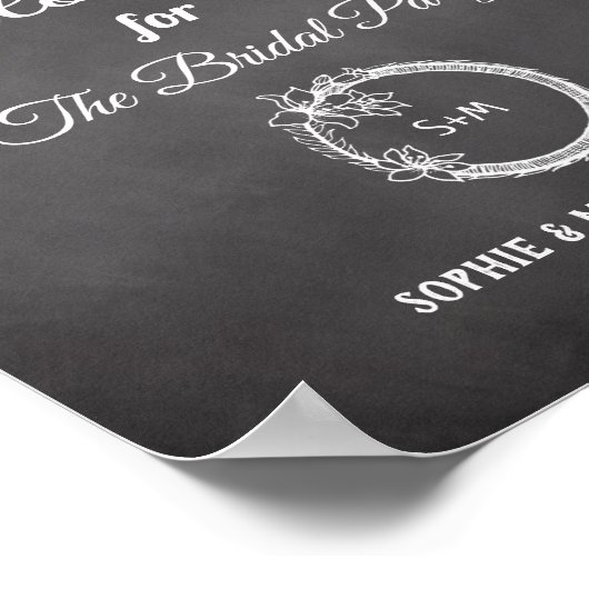 Zwart Wit Gereserveerd Teken Trouwposter Poster (Hoek)