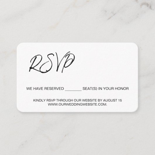 Zwart wit gereserveerde stoelen sjabloon QR CODE (Voorkant)