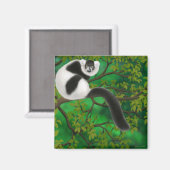 Zwart-wit gerimpelde Lemur Magnet (Voorkant / Achterkant)