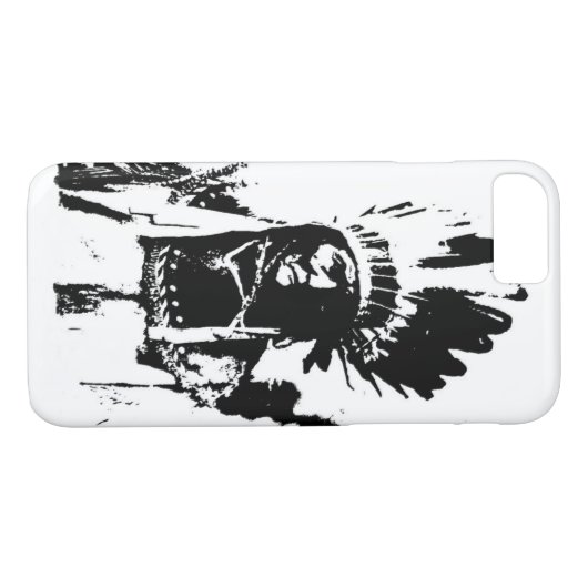 Zwart & Wit Geronimo iPhone 7 Hoesje (Achterkant (Horizontaal))