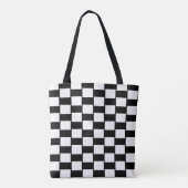 Zwart-wit geruit 4Jojo Tote Bag (Achterkant)