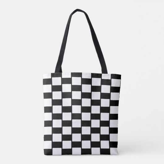 Zwart-wit geruit 4Jojo Tote Bag (Achterkant)