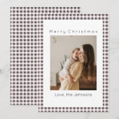 Zwart-wit geruit aangepaste foto kerst feestdagenkaart (Voorkant / Achterkant)