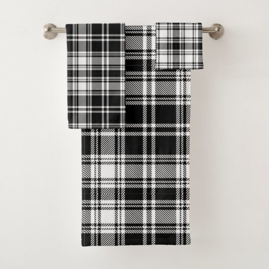 Zwart Wit Geruit Bad Handdoek (Insitu)