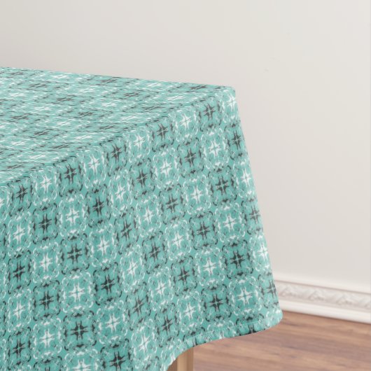 Zwart-wit geruit Blauwgroen patroontafelkleed Tafelkleed (Voorbeeld)