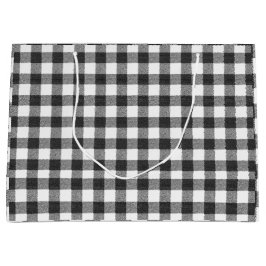 Zwart-wit geruit boerenhuis plaid groot cadeauzakje