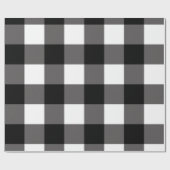 Zwart & Wit geruit Buffalo Plaid Cadeaupapier (Vlak)