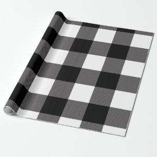 Zwart & Wit geruit Buffalo Plaid Cadeaupapier