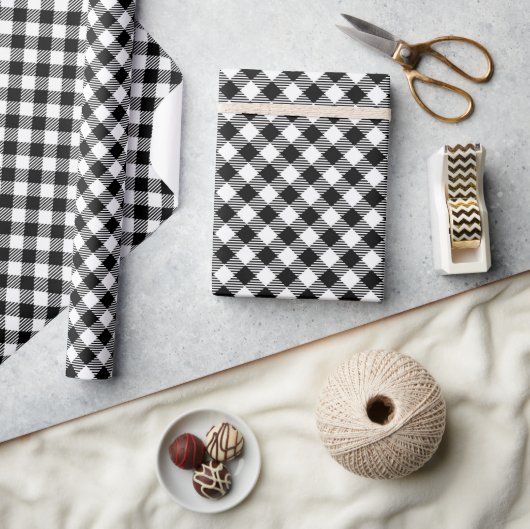Zwart-wit geruit cadeaupapier (Crafts)