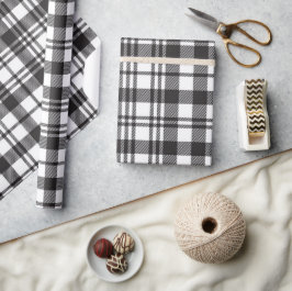 Zwart-wit geruit cadeaupapier