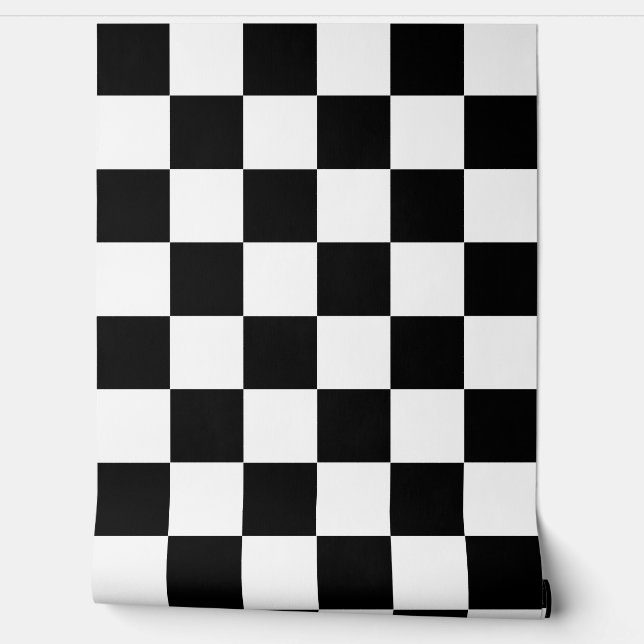 Zwart Wit Geruit Check Wall Decor Behang (Afrollen)