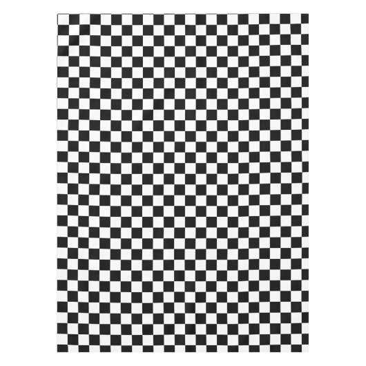 Zwart-wit geruit cheque katoen dineren tafelkleed (Voorkant)