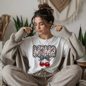 Zwart-wit geruit Cherry Mama Tri-Blend Shirt