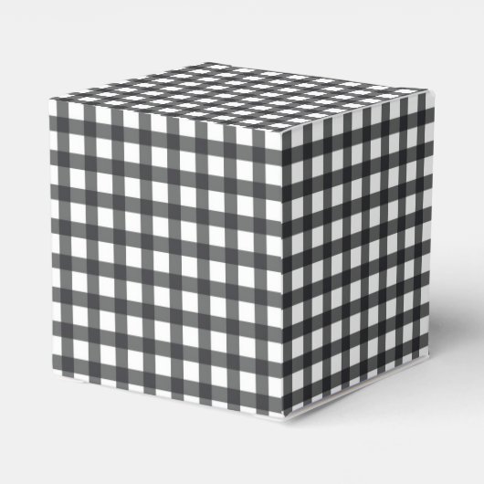 Zwart-wit geruit dambordruit 2" bedankdoosjes (Achterkant)