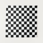 Zwart Wit Geruit Geruit Patroon Wandkleed (Voorkant (horizontaal))