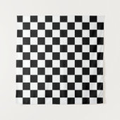 Zwart Wit Geruit Geruit Patroon Wandkleed (Voorkant)