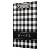 Zwart-wit geruit Gingham Patroon naam afdrukken Klembord (Links)