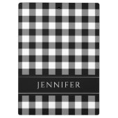 Zwart-wit geruit Gingham Patroon naam afdrukken Klembord (Achterkant)