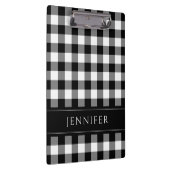 Zwart-wit geruit Gingham Patroon naam afdrukken Klembord (Rechts)