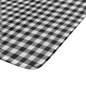 Zwart-wit geruit gingham patroon snijplank (Hoek)