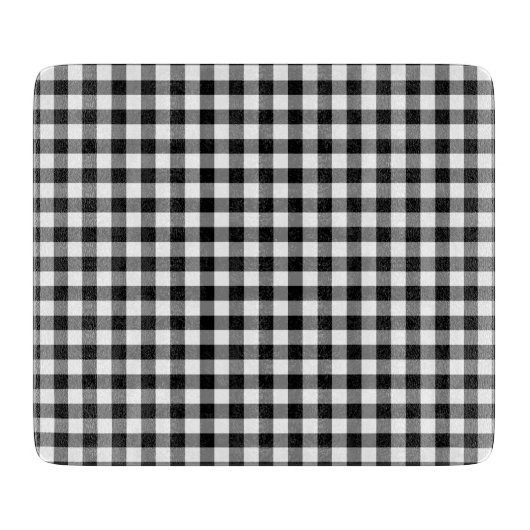 Zwart-wit geruit gingham patroon snijplank (Voorkant)