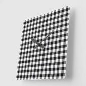 Zwart-wit geruit gingham patroon vierkante klok (Hoek)
