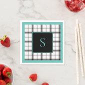 Zwart, Wit, Geruit, Groen Klasse, Stijlvol, Modern Servet (Insitu)