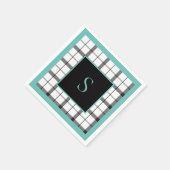 Zwart, Wit, Geruit, Groen Klasse, Stijlvol, Modern Servet (Hoek)